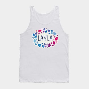 Layla name with colorful leaves Tank Top